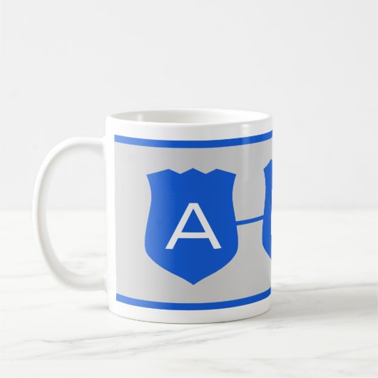 Thin Blue Line Abzeichen PD Benutzerdefiniert Kaffeetasse (Links)