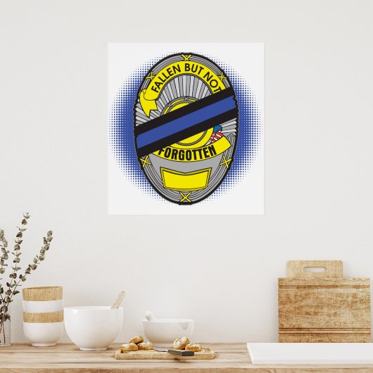 Thin Blue Line Abzeichen Poster (Küche)