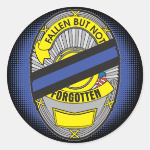 Thin Blue Line Abzeichen Runder Aufkleber