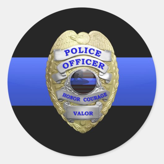 Thin Blue Line Abzeichen Sticker (Vorderseite)