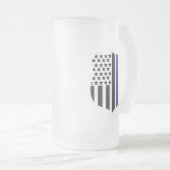 Thin Blue Line Abzeichen, Support Police Mattglas Bierglas (VorderseiteRechts)