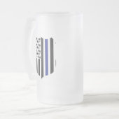 Thin Blue Line Abzeichen, Support Police Mattglas Bierglas (Vorderseite Links)