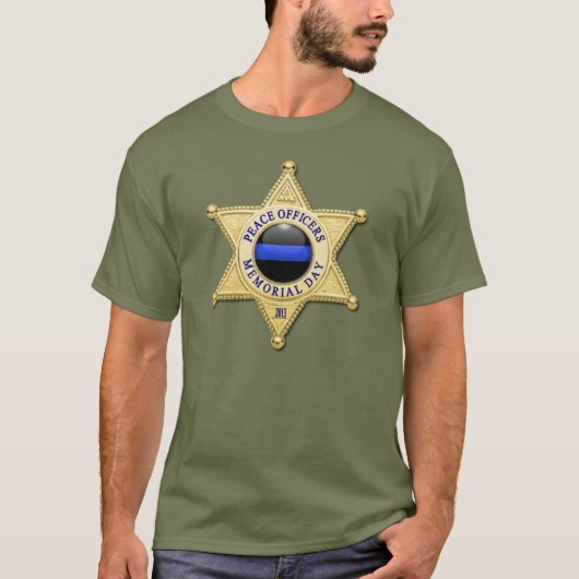 Thin Blue Line Abzeichen T-Shirt (Vorderseite)
