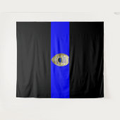 Thin Blue Line Abzeichen Tapestry Wandteppich (Vorderseite (Horizontal))