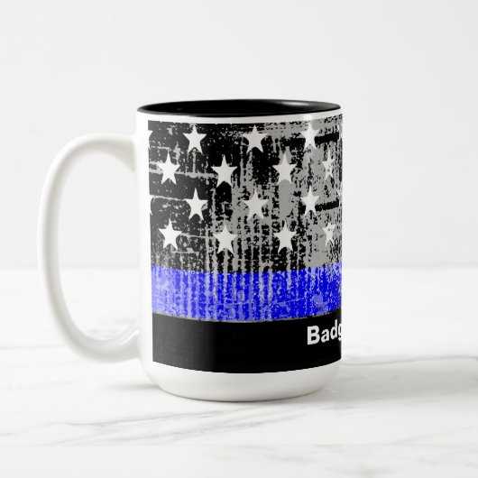 Thin Blue Line Abzeichen# Tasse (Links)