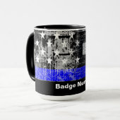 Thin Blue Line Abzeichen# Tasse (Vorderseite Links)