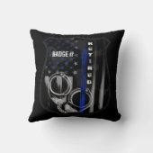 Thin Blue Line Abzeichen Throw Kissen (Rückseite)