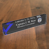 Thin Blue Line - Agency Patch Desk Name Plate Namensplakette (Seite)