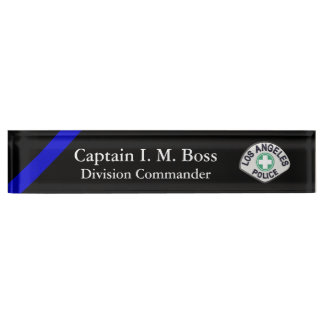 Thin Blue Line - Agency Patch Desk Name Plate Namensplakette