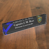 Thin Blue Line - Agency Patch Desk Name Plate Namensplakette (Seite)