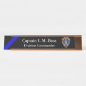 Thin Blue Line - Agency Patch Desk Name Plate Schreibtischnamensplakette (Vorderseite )