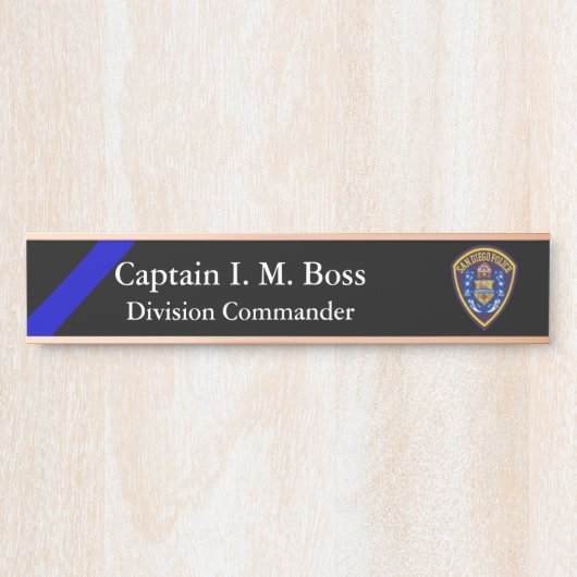 Thin Blue Line - Agency Patch Türschild (Vorderseite )