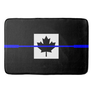 Thin Blue Line Akzent auf kanadischer Flagge Badematte
