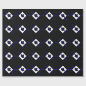 Thin Blue Line Akzent auf kanadischer Flagge Geschenkpapier (Flach)