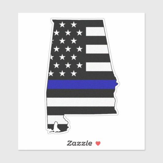 Thin Blue Line Alabama Flag Aufkleber (Blatt)