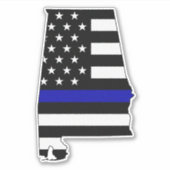 Thin Blue Line Alabama Flag Aufkleber (Vorderseite)