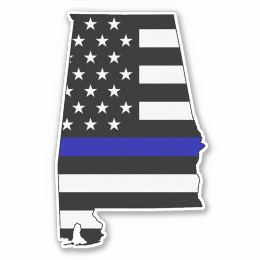 Thin Blue Line Alabama Flag Aufkleber (Vorderseite)