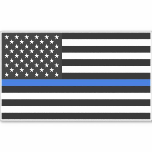 Thin Blue Line American Flag Aufkleber (Vorderseite)