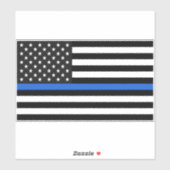 Thin Blue Line American Flag Aufkleber (Blatt)