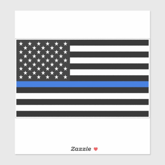Thin Blue Line American Flag Aufkleber (Blatt)