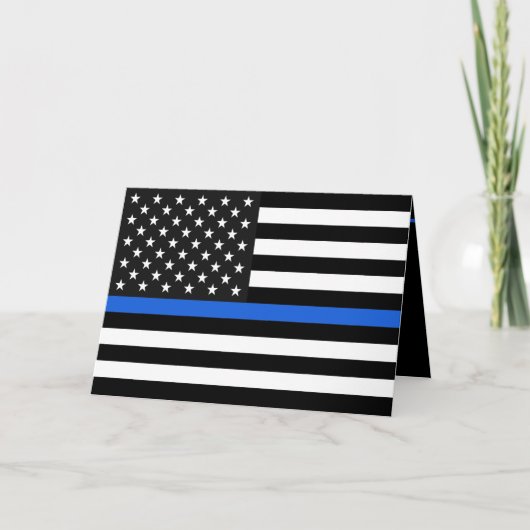 Thin Blue Line American Flag Card Einladung (Vorderseite)