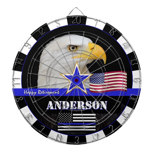 Thin Blue Line & American Flag Darts, Polizei / US Dartscheibe (vorne)