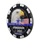 Thin Blue Line & American Flag Darts, Polizei / US Dartscheibe (Vorderseite rechts)