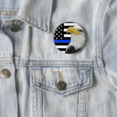 Thin Blue Line American Flag Eagle Button/ Button (Beispiel)