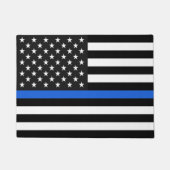 Thin Blue Line American Flag Fußmatte (Vorderseite)