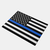 Thin Blue Line American Flag Fußmatte (Schrägansicht)
