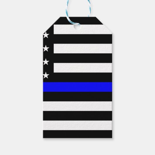 Thin Blue Line American Flag Geschenkanhänger (Vorderseite)