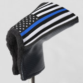 Thin Blue Line American Flag Golf Headcover (3/4 Vorderseite)
