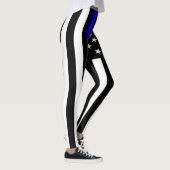 Thin Blue Line American Flag Grafik auf Leggings (Rechts)