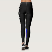 Thin Blue Line American Flag Grafik auf Leggings (Rückseite)