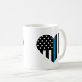 Thin Blue Line American Flag Kaffeetasse (VorderseiteRechts)