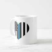 Thin Blue Line American Flag Kaffeetasse (Vorderseite Links)