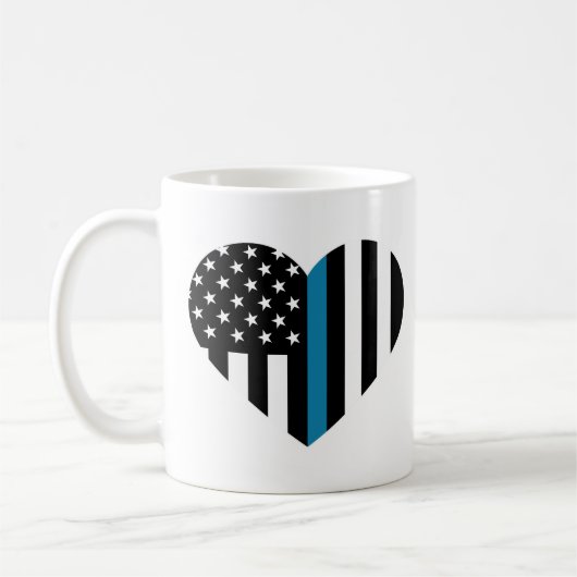 Thin Blue Line American Flag Kaffeetasse (Links)