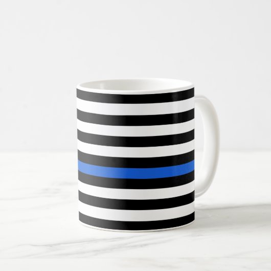Thin Blue Line American Flag Kaffeetasse (VorderseiteRechts)