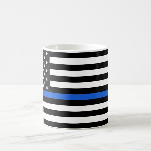 Thin Blue Line American Flag Kaffeetasse (Mittel)