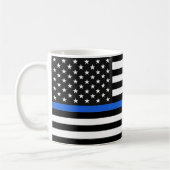 Thin Blue Line American Flag Kaffeetasse (Links)