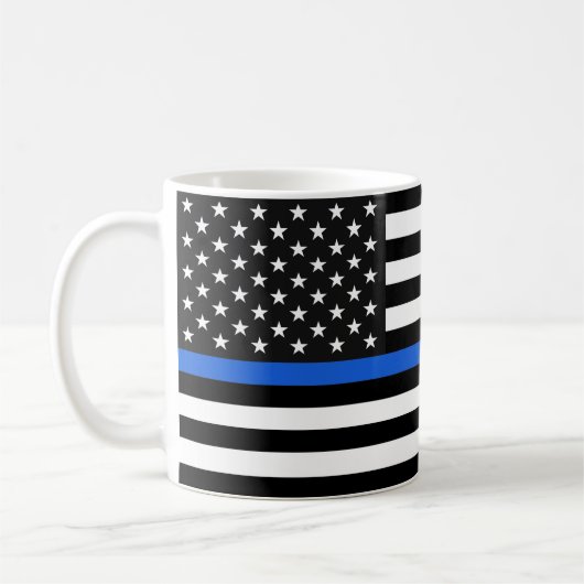 Thin Blue Line American Flag Kaffeetasse (Links)