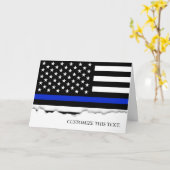 Thin Blue Line American Flag Karte (Gelbe Blume)