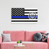 Thin Blue Line American Flag Leinwanddruck (Insitu (Wohnzimmer))