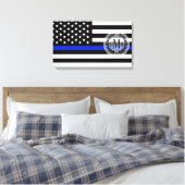 Thin Blue Line American Flag Leinwanddruck (Insitu (Schlafzimmer))