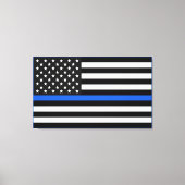 Thin Blue Line American Flag Leinwanddruck (Vorderseite)