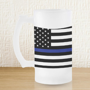 Thin Blue Line - American Flag Mattglas Bierglas