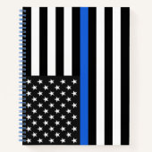 Thin Blue Line American Flag Notizblock (Vorderseite)