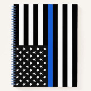 Thin Blue Line American Flag Notizblock