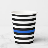 Thin Blue Line American Flag Paper Cups Pappbecher (Rückseite)