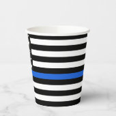 Thin Blue Line American Flag Paper Cups Pappbecher (Links)